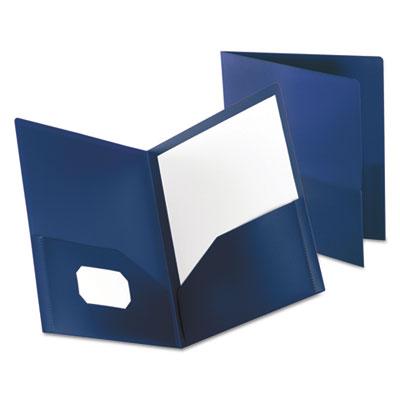 View larger image of Poly Twin-Pocket Folder, 100-Sheet Capacity, 11 X 8.5, Opaque Dark Blue