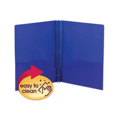 View larger image of Poly Two-Pocket Folder With Fasteners, 180-Sheet Capacity, 11 X 8.5, Blue, 25/box