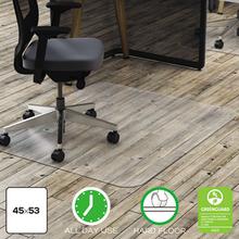 Polycarbonate All Day Use Chair Mat - Hard Floors, 45 x 53, Rectangle, Clear