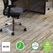 Polycarbonate All Day Use Chair Mat - Hard Floors, 46 x 60, Rectangle, Clear
