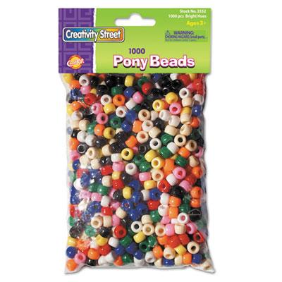View larger image of Pony Beads, Plastic, 6 Mm X 9 Mm, Assorted Primary Colors, 1,000/set