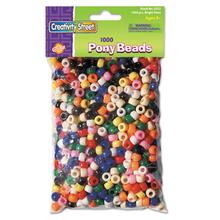 Pony Beads, Plastic, 6 Mm X 9 Mm, Assorted Primary Colors, 1,000/set
