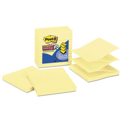 View larger image of Pop-up Notes Refill, Lined, 4 x 4, Canary Yellow, 90-Sheet, 5/Pack