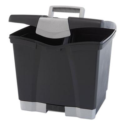 View larger image of Portable File Box with Drawer, Letter Files, 14" x 11.25" x 14.5", Black