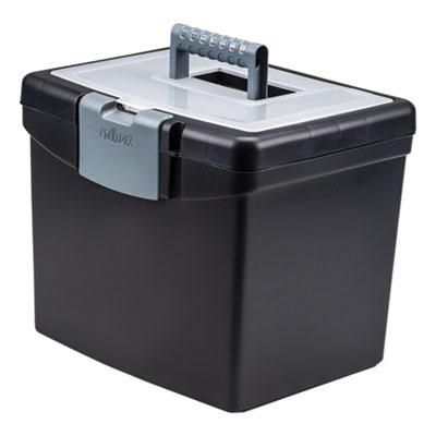 View larger image of Portable File Box with Large Organizer Lid, Letter Files, 13.25" x 10.88" x 11", Black