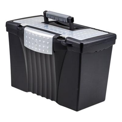 View larger image of Portable Letter/Legal Filebox with Organizer Lid, Letter/Legal Files, 14.5" x 10.5" x 12", Black