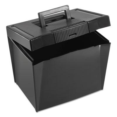 View larger image of Portable Letter Size File Box, Letter Files, 13.5" x 10.25" x 10.88", Black