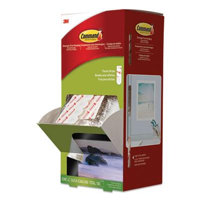 View larger image of Poster Strips, Removable, Holds Up To 1 Lb Per Pair, 0.63 X 1.75, White, 4/pack, 100 Packs/carton