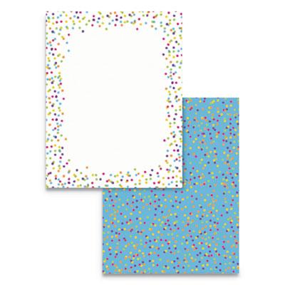 View larger image of Pre-Printed Paper, 28 lb, 8.5 x 11, Watercolor Dots, 100/Pack