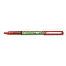 Precise V5 BeGreen Stick Roller Ball Pen, 0.5mm, Red Ink/Barrel, Dozen