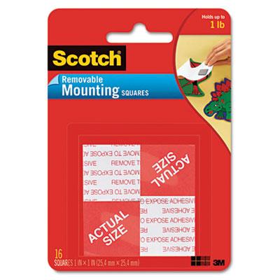 View larger image of Precut Foam Mounting Squares, Removable, Double-Sided, Holds Up To 0.33 Lb (2 Squares), 1 X 1, White, 16/pack