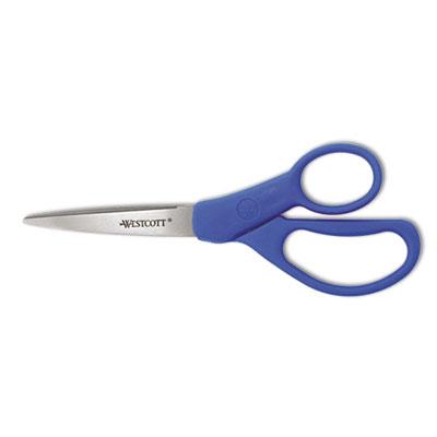 View larger image of Preferred Line Stainless Steel Scissors, 7" Long, 3.25" Cut Length, Blue Offset Handle