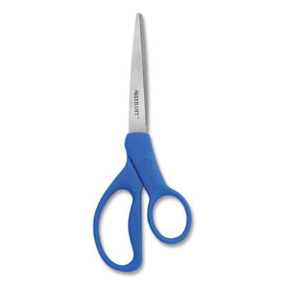 View larger image of Preferred Line Stainless Steel Scissors, 8" Long, 3.5" Cut Length, Blue Straight Handles, 2/Pack