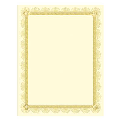 View larger image of Premium Certificates, 8.5 X 11, Ivory/gold With Spiro Gold Foil Border,15/pack