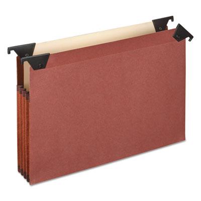 View larger image of Premium Expanding Hanging File Pockets with Swing Hooks and Dividers, 3 Dividers with 1/3-Cut Tabs, Letter Size, Brown, 5/Box