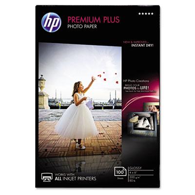 View larger image of Premium Plus Photo Paper, 11.5 mil, 4 x 6, Glossy White, 100/Pack