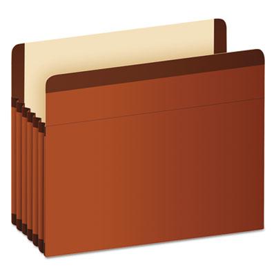 View larger image of Premium Reinforced Expanding File Pockets, 5.25" Expansion, Letter Size, Red Fiber, 5/Box
