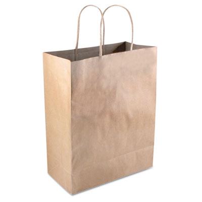View larger image of Premium Shopping Bag, 8" x 10.25", Brown Kraft, 50/Box