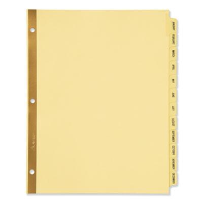 View larger image of Preprinted Laminated Tab Dividers with Gold Reinforced Binding Edge, 12-Tab, Jan. to Dec., 11 x 8.5, Buff, 1 Set