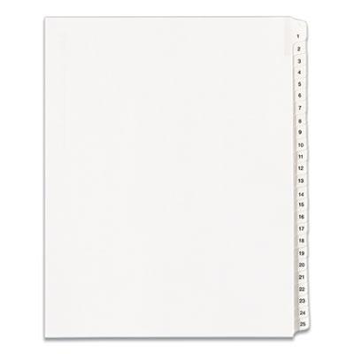 View larger image of Preprinted Legal Exhibit Side Tab Index Dividers, Allstate Style, 25-Tab, 1 to 25, 11 x 8.5, White, 1 Set, (1701)