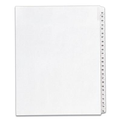 View larger image of Preprinted Legal Exhibit Side Tab Index Dividers, Allstate Style, 25-Tab, 51 to 75, 11 x 8.5, White, 1 Set, (1703)