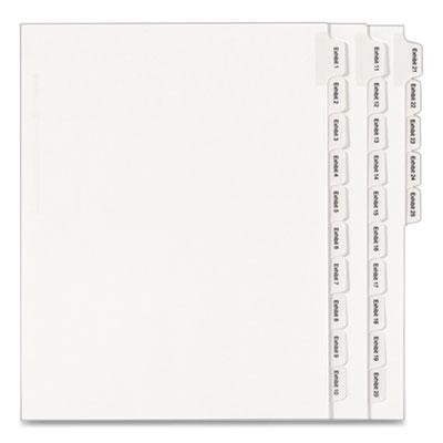 View larger image of Preprinted Legal Exhibit Side Tab Index Dividers, Allstate Style, 25-Tab, Exhibit 1 to Exhibit 25, 11 x 8.5, White, 1 Set