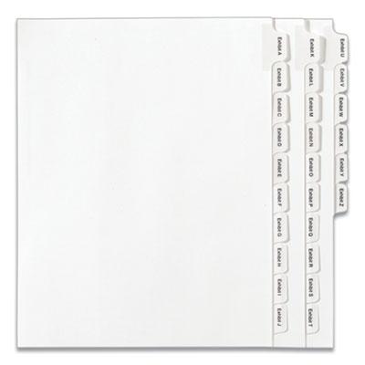 View larger image of Preprinted Legal Exhibit Side Tab Index Dividers, Allstate Style, 26-Tab, Exhibit A to Exhibit Z, 11 x 8.5, White, 1 Set