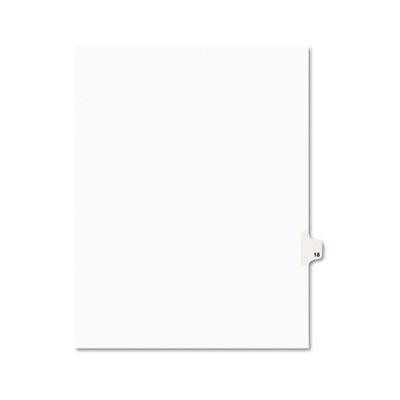 View larger image of Preprinted Legal Exhibit Side Tab Index Dividers, Avery Style, 10-Tab, 18, 11 x 8.5, White, 25/Pack, (1018)