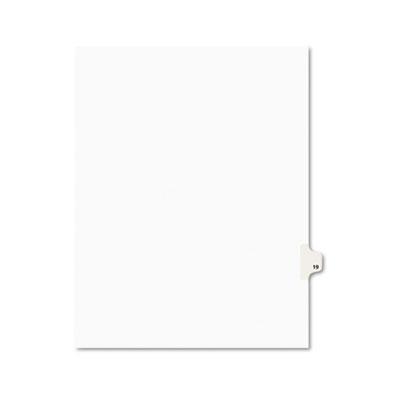 View larger image of Preprinted Legal Exhibit Side Tab Index Dividers, Avery Style, 10-Tab, 19, 11 x 8.5, White, 25/Pack, (1019)