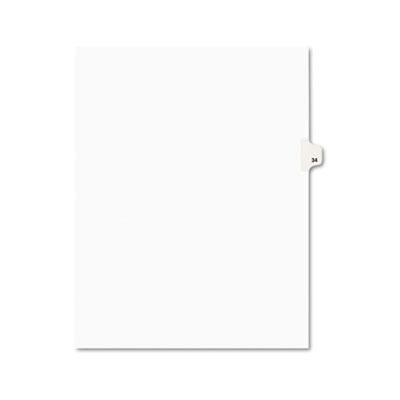 View larger image of Preprinted Legal Exhibit Side Tab Index Dividers, Avery Style, 10-Tab, 34, 11 x 8.5, White, 25/Pack, (1034)