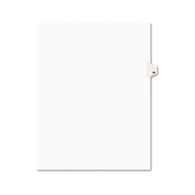 View larger image of Preprinted Legal Exhibit Side Tab Index Dividers, Avery Style, 10-Tab, 58, 11 x 8.5, White, 25/Pack, (1058)