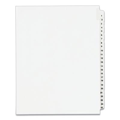 View larger image of Preprinted Legal Exhibit Side Tab Index Dividers, Avery Style, 25-Tab, 1 to 25, 11 x 8.5, White, 1 Set, (1330)