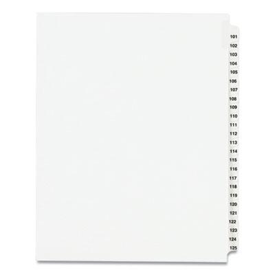 View larger image of Preprinted Legal Exhibit Side Tab Index Dividers, Avery Style, 25-Tab, 101 to 125, 11 x 8.5, White, 1 Set, (1334)