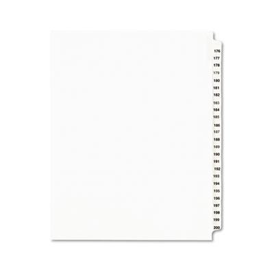 View larger image of Preprinted Legal Exhibit Side Tab Index Dividers, Avery Style, 25-Tab, 176 to 200, 11 x 8.5, White, 1 Set, (1337)