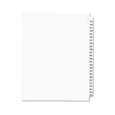 View larger image of Preprinted Legal Exhibit Side Tab Index Dividers, Avery Style, 25-Tab, 251 to 275, 11 x 8.5, White, 1 Set, (1340)