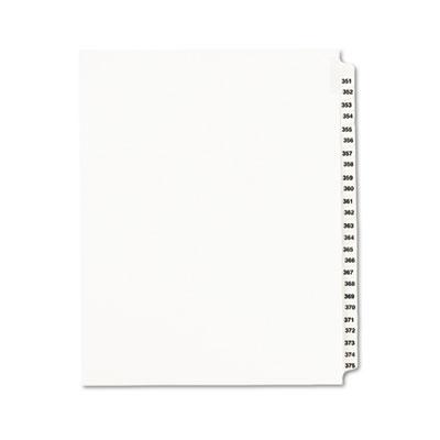 View larger image of Preprinted Legal Exhibit Side Tab Index Dividers, Avery Style, 25-Tab, 351 to 375, 11 x 8.5, White, 1 Set, (1344)