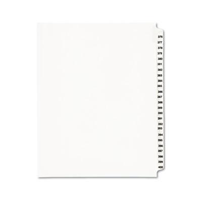 View larger image of Preprinted Legal Exhibit Side Tab Index Dividers, Avery Style, 25-Tab, 376 to 400, 11 x 8.5, White, 1 Set, (1345)