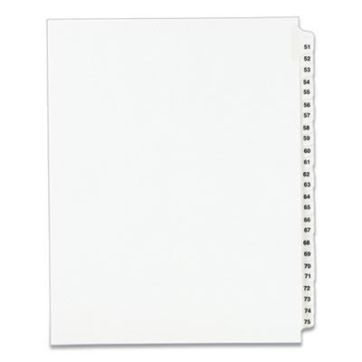 View larger image of Preprinted Legal Exhibit Side Tab Index Dividers, Avery Style, 25-Tab, 51 to 75, 11 x 8.5, White, 1 Set, (1332)