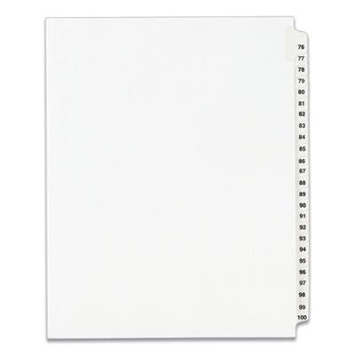 View larger image of Preprinted Legal Exhibit Side Tab Index Dividers, Avery Style, 25-Tab, 76 to 100, 11 x 8.5, White, 1 Set, (1333)