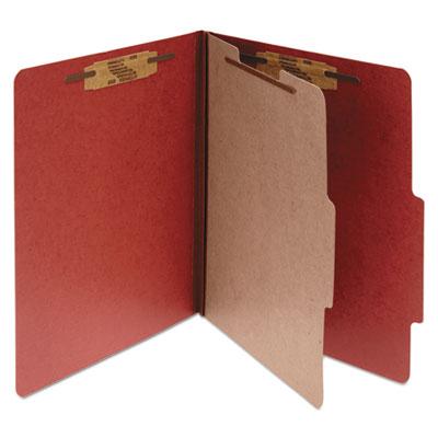 View larger image of Pressboard Classification Folders, 2" Expansion, 1 Divider, 4 Fasteners, Legal Size, Earth Red Exterior, 10/Box