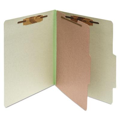 View larger image of Pressboard Classification Folders, 2" Expansion, 1 Divider, 4 Fasteners, Legal Size, Leaf Green Exterior, 10/Box