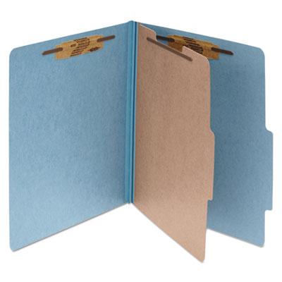 View larger image of Pressboard Classification Folders, 2" Expansion, 1 Divider, 4 Fasteners, Legal Size, Sky Blue Exterior, 10/Box