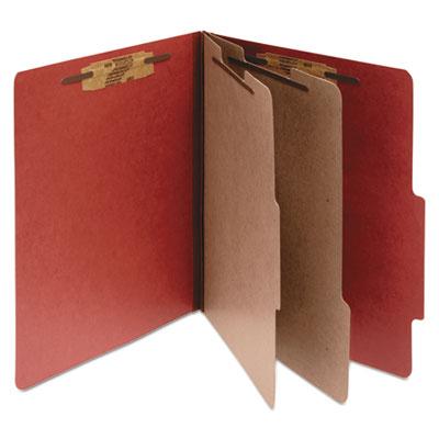 View larger image of Pressboard Classification Folders, 3" Expansion, 2 Dividers, 6 Fasteners, Legal Size, Earth Red Exterior, 10/Box