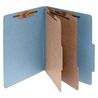 View larger image of Pressboard Classification Folders, 3" Expansion, 2 Dividers, 6 Fasteners, Legal Size, Sky Blue Exterior, 10/Box