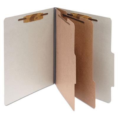 View larger image of Pressboard Classification Folders, 3" Expansion, 2 Dividers, 6 Fasteners, Letter Size, Mist Gray Exterior, 10/Box