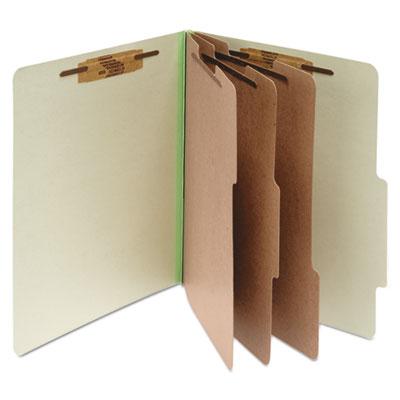 View larger image of Pressboard Classification Folders, 4" Expansion, 3 Dividers, 8 Fasteners, Letter Size, Leaf Green Exterior, 10/Box
