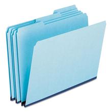 Pressboard Expanding File Folders, 1/3-Cut Tabs, Letter Size, Blue, 25/Box