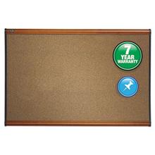 prestige colored cork bulletin board, 72 x 48, brown surface, light cherry fiberboard/plastic frame