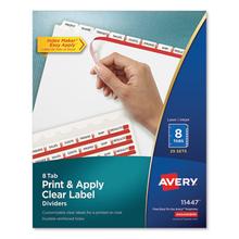 Print and Apply Index Maker Clear Label Dividers, 8-Tab, 11 x 8.5, White, 25 Sets
