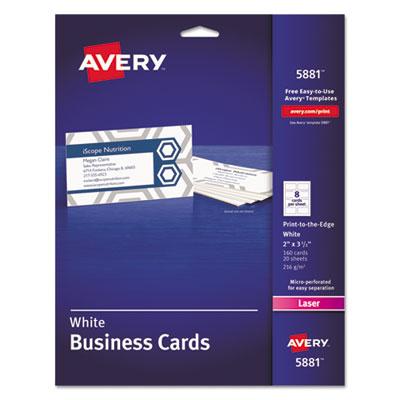 View larger image of Print-to-the-Edge Microperforated Business Cards with Sure Feed Technology, Color Laser, 2 x 3.5, Wht, 160/Pk